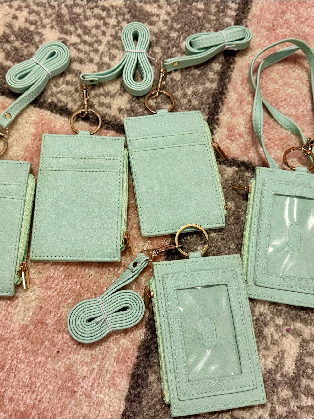 Mint Green Card Holder Crossbody with ID Window